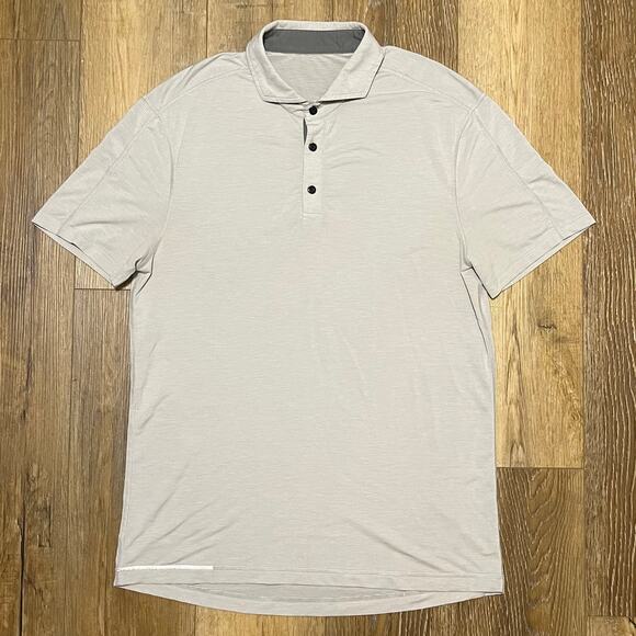 Lululemon Evolution Polo Shirt Mens Size L Gray Short Sleeve Performance Golf - Picture 1 of 5